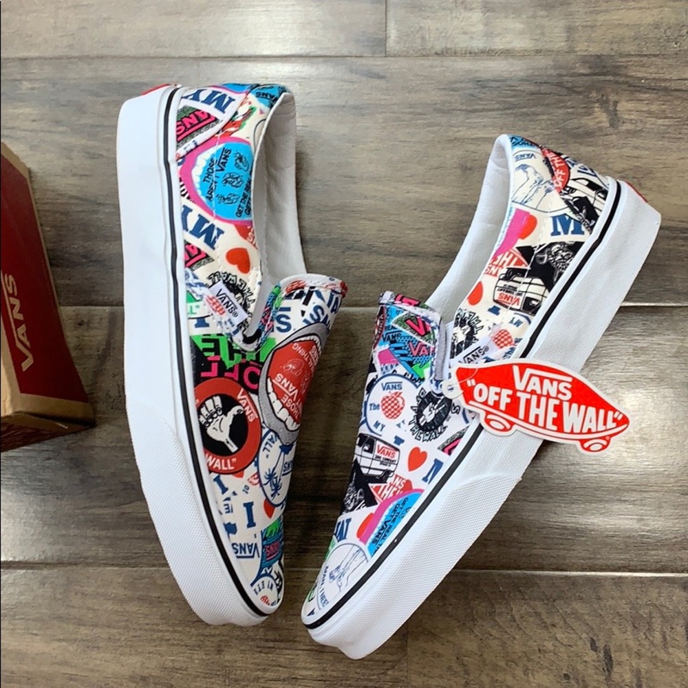 Vans WMNS Classic Slip-On Vans Mash Up Sticker Sneakers - Picture 2 of 16